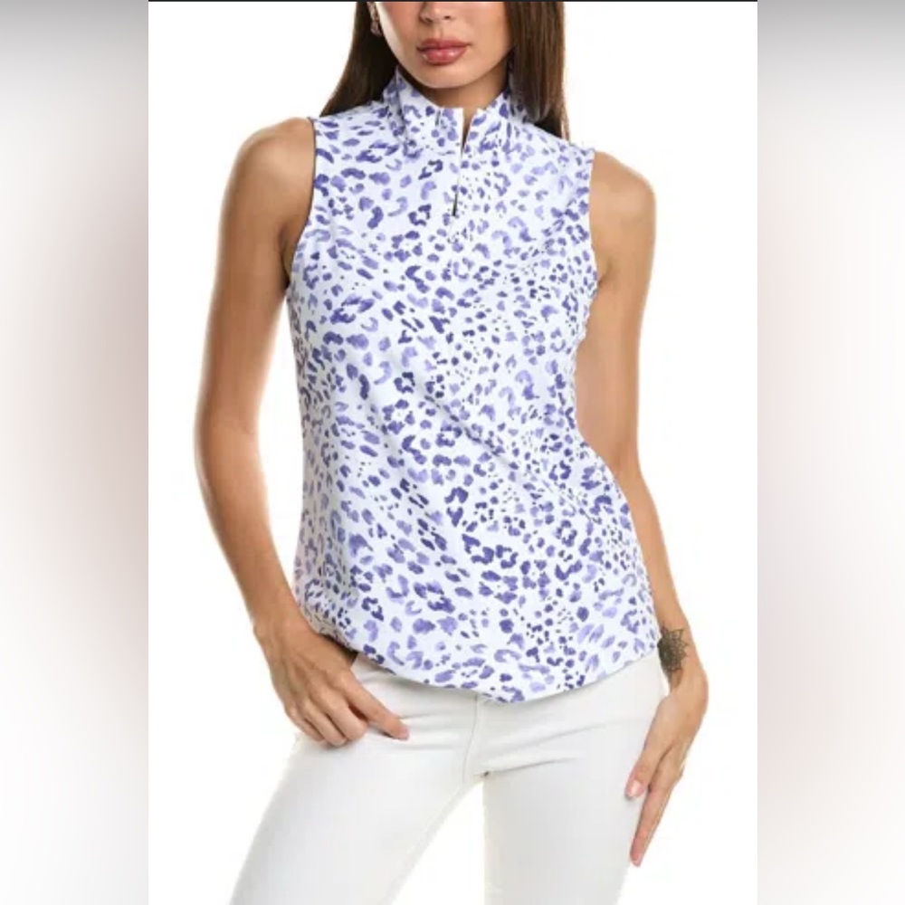 NWT [Tommy Bahama] Aubrey Leopard Island Sleeveless Quarter Zip Women’s Sz XS - Picture 3 of 14